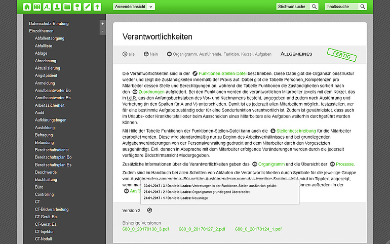 Änderungshistorie und bisherige Versionen als PDF-Dateien